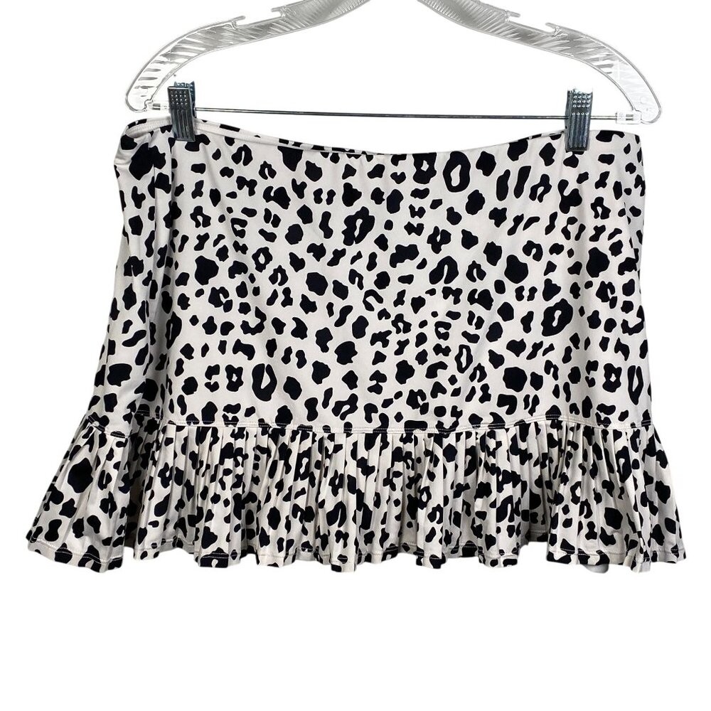 Tail Ruffle Tennis Skirt Skort Womens XL Animal Leopard Print Stretch Pickleball